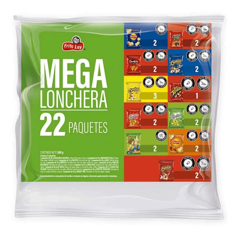 SURTIDO MEGA LONCHERA  FRITO LAY 586G X 22 UNDS
