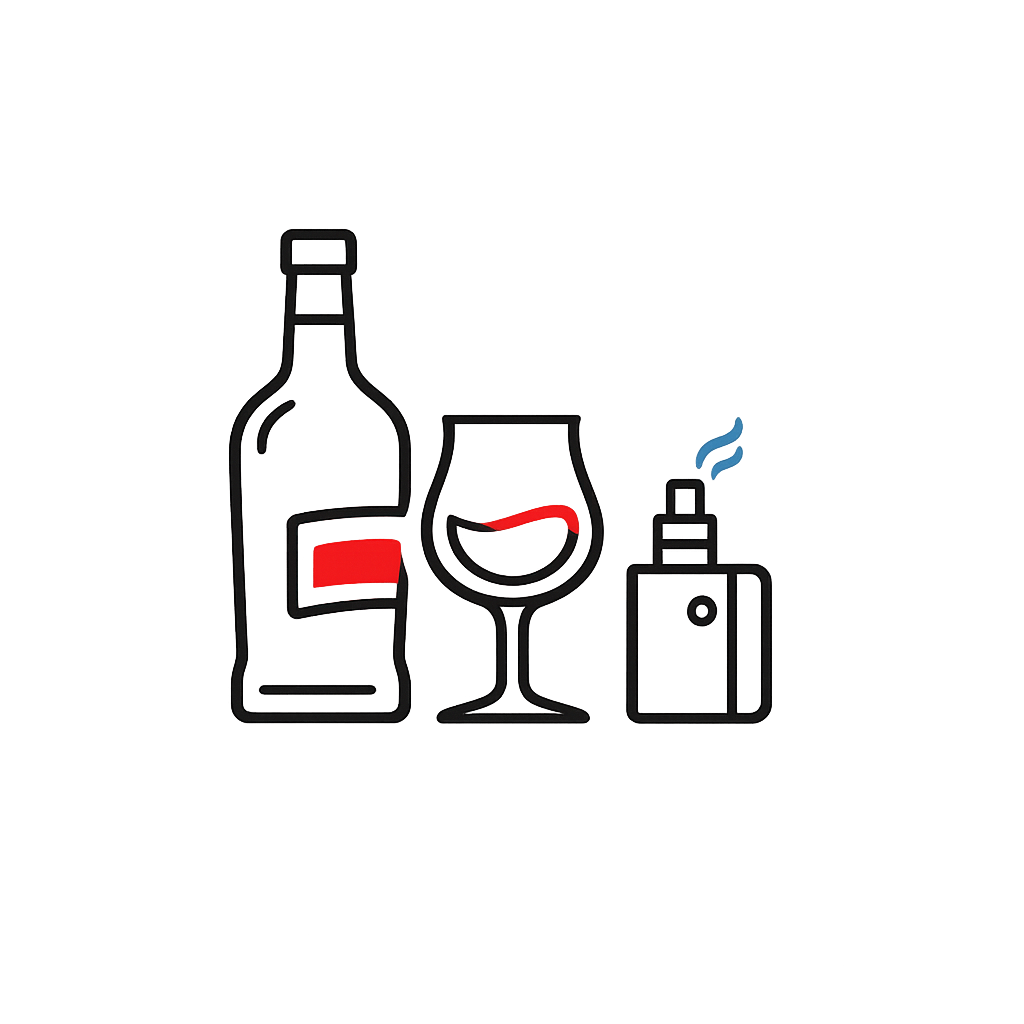 LICORES, TABACO Y VAPEO